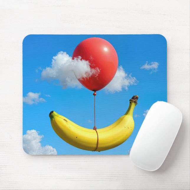 Mousepad Banana Aérea e Balão Vermelho (Com mouse)