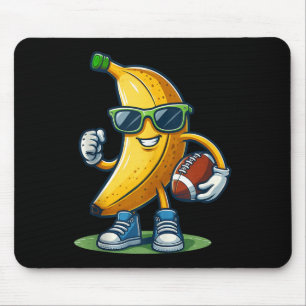 Mousepad Banana Fofa Jogando Futebol Amante de Frutas Futeb
