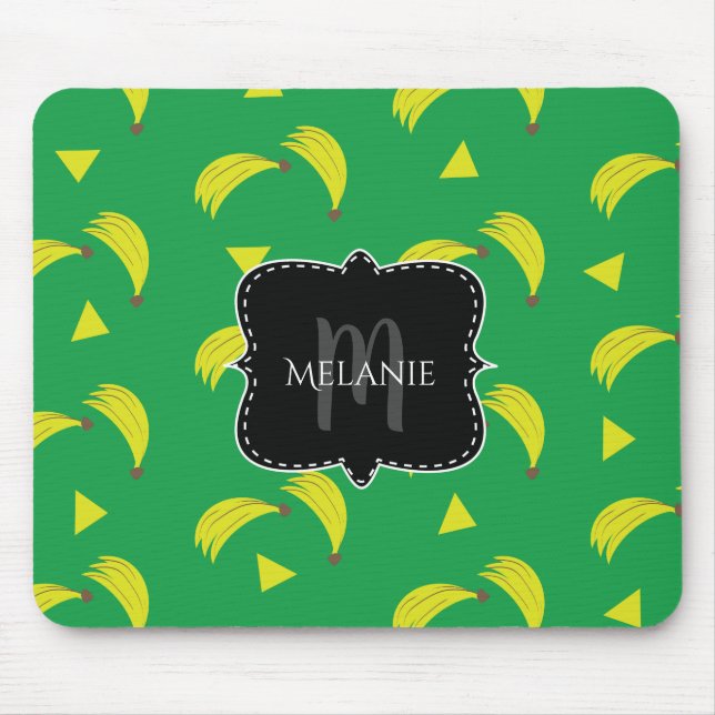 Mousepad Bananas Geométricas Pinças-Rosa-Rosa-Usado-Persona (Frente)