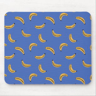 Mousepad Bananas gráficas azuis - padrão arrojado de frutas