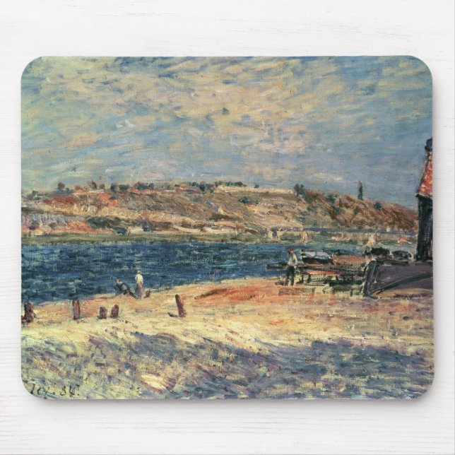 Mousepad Bancos de rio de Alfred Sisley | no Santo-Mammes (Frente)
