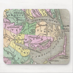 Mousepad Bancos exteriores e mapa oriental de North Carolin