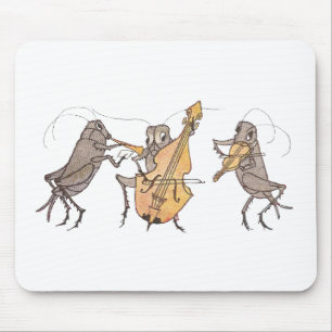 Mousepad Banda do grilo com chifre, violoncelo & violino