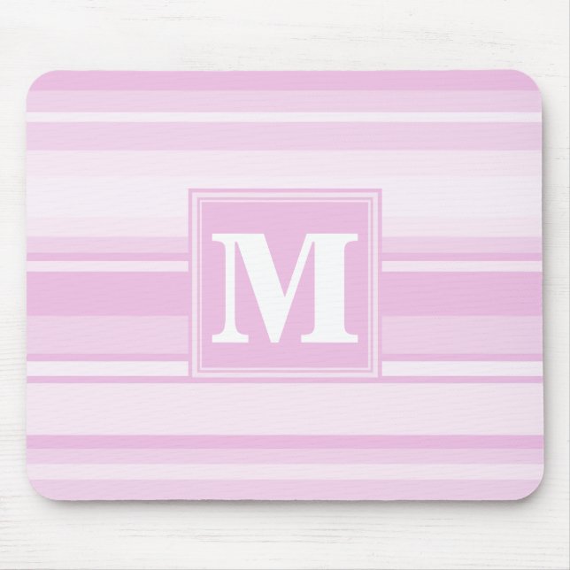 Mousepad Banda rosa de bebê monograma (Frente)