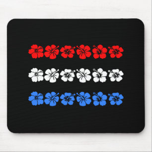 Mousepad Bandas Azul Branco Vermelho Azul Aloha Patriótica 