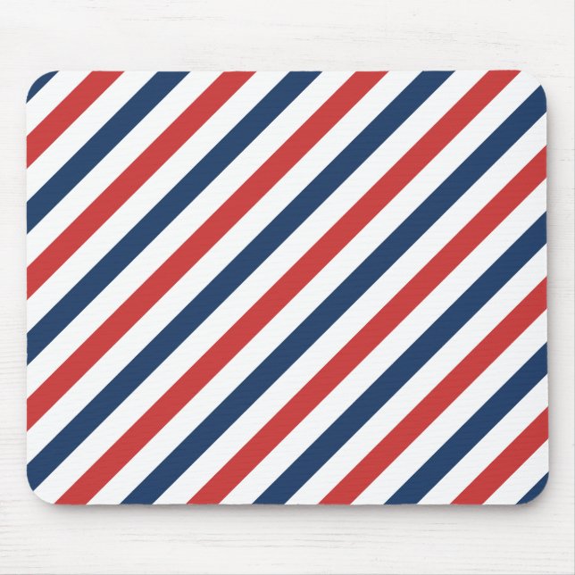 Mousepad Bandas brancas e azuis patrióticas (Frente)