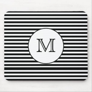 Mousepad Bandas brancas e pretas personalizadas