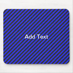 Mousepad Bandas de Diagonal Finas Pretas e Azuis