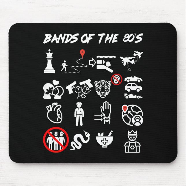 Mousepad Bandas de Pop Rock Icônicas, Nerdy e Divertidas do (Frente)
