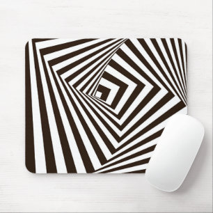 Mousepad Bandas de Zebra Geométrica a preto e branco