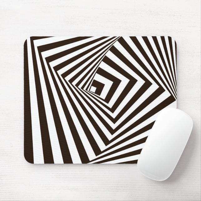 Mousepad Bandas de Zebra Geométrica a preto e branco (Com mouse)