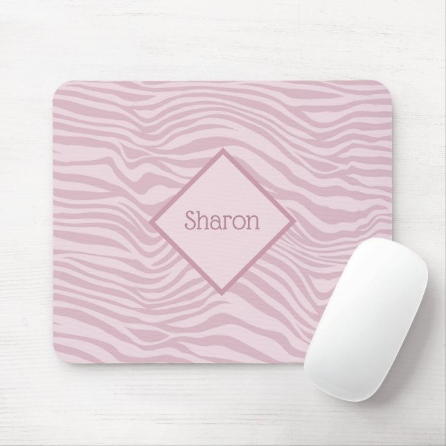 Mousepad Bandas de Zebra Rosa Exóticas - Personalizadas (Com mouse)