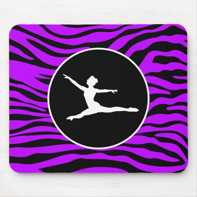 Mousepad Bandas de Zebra Roxas Elétricas; Balés (Frente)