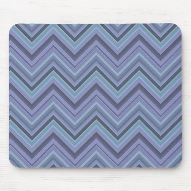Mousepad Bandas de ziguezague de cinza azul (Frente)