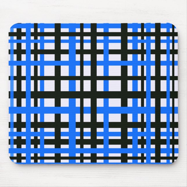 Mousepad Bandas intertraváveis Azul branco preto (Frente)