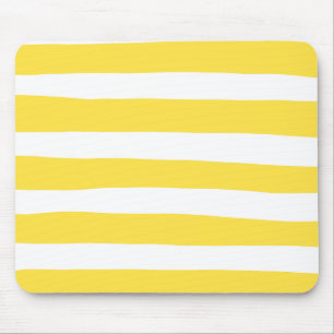 Mousepad Bandas irregulares - Amarelo-limão-branco