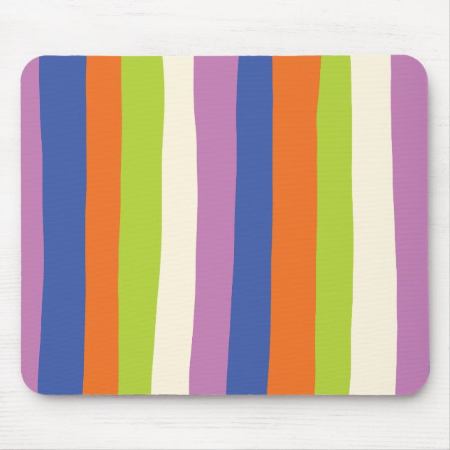 Mousepad Bandas irregulares - Azul, Laranja, Roxo, Verde e (Frente)