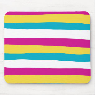 Mousepad Bandas irregulares - Turquesa, Amarela, Rosa e Bra