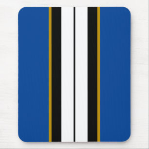 Mousepad Bandas Verticais Verticais Pretas e Azul esportiva