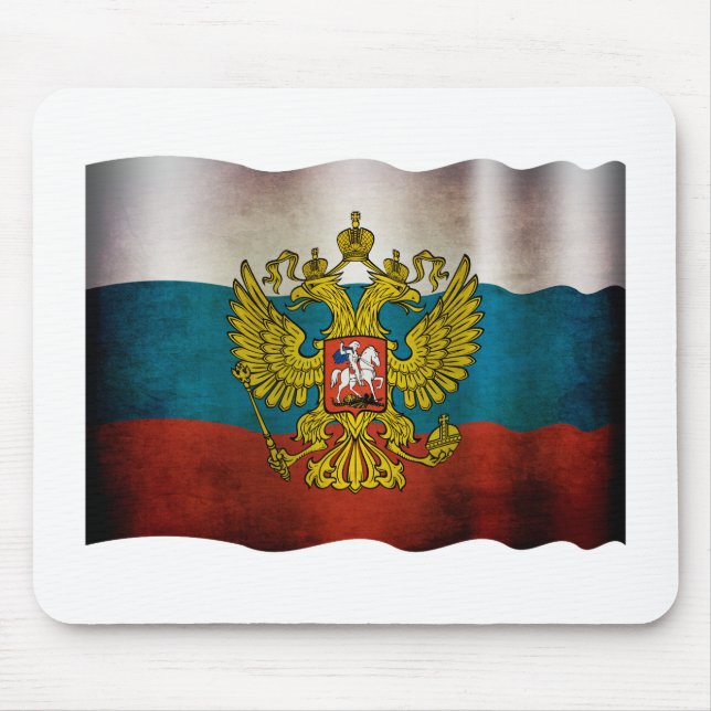 Mousepad Bandeira agitada da Rússia (Frente)
