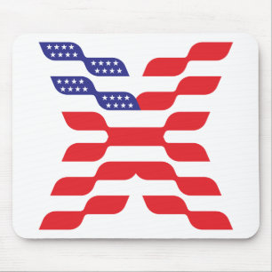 Mousepad Bandeira Americana Abstrata Letra X