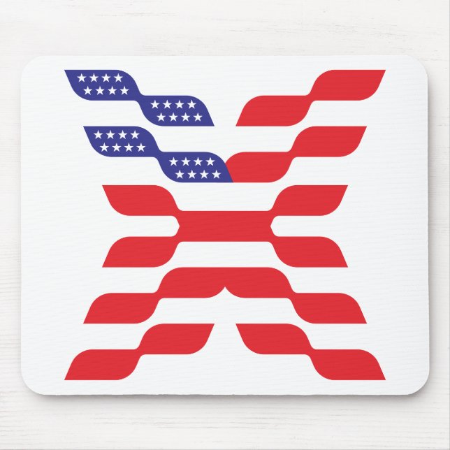 Mousepad Bandeira Americana Abstrata Letra X (Frente)