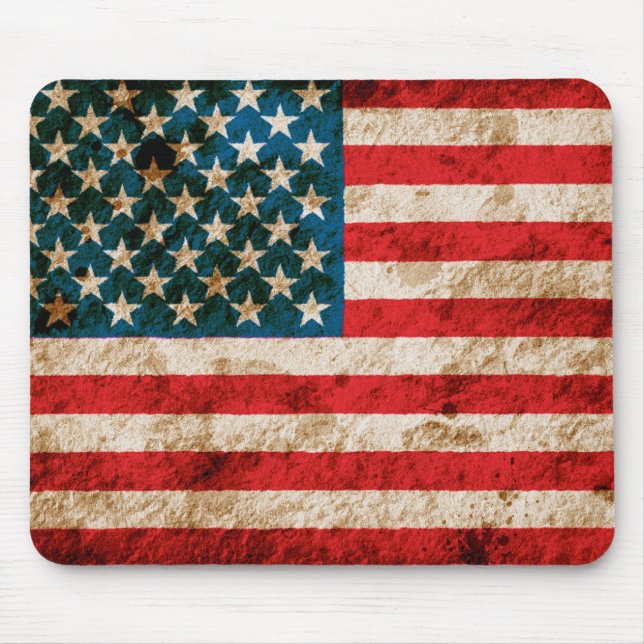 Mousepad Bandeira americana áspera (Frente)
