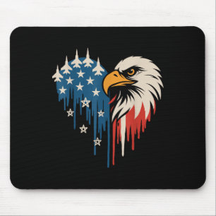 Mousepad Bandeira Americana Bald Eagle Fighter Jets Patriót