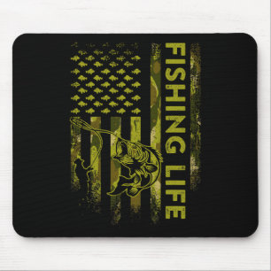 Mousepad Bandeira Americana Camouflage Vida de Pesca