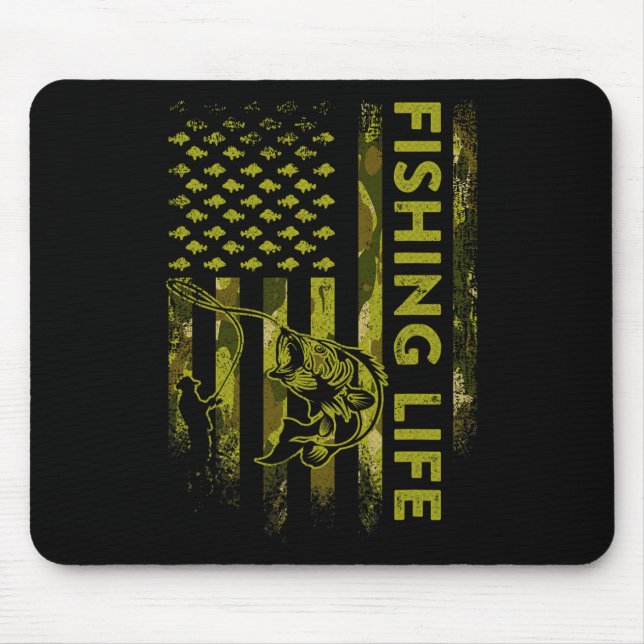 Mousepad Bandeira Americana Camouflage Vida de Pesca (Frente)