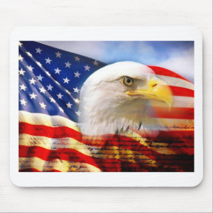 Mousepad Bandeira americana com águia americana
