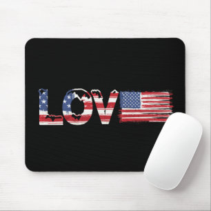 Mousepad Bandeira Americana com Texto de Amor