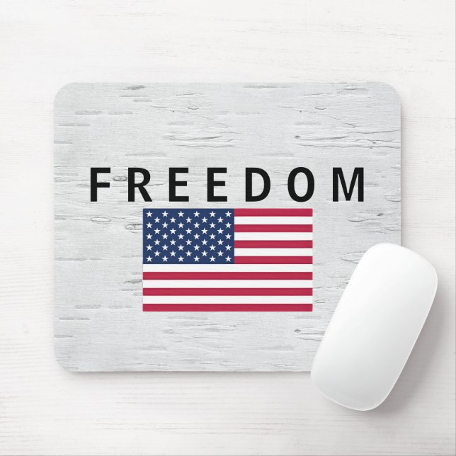 Mousepad Bandeira Americana com Texto LIBERDADE De Nascimen (Com mouse)