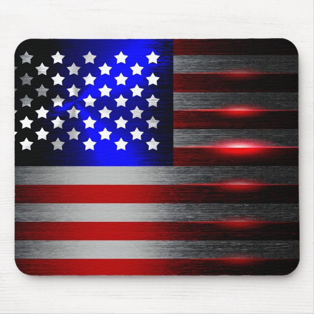 Mousepad Bandeira americana cortada laser 1 do de ponta (Frente)