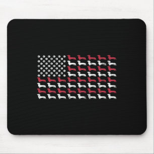 Mousepad Bandeira Americana Dachshund Cão Patriótico Homens