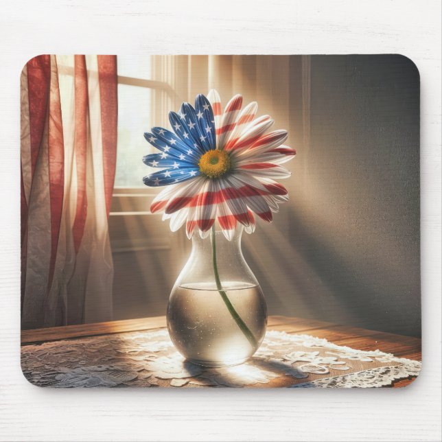 Mousepad Bandeira Americana Daisy Em Glass Vase (Frente)