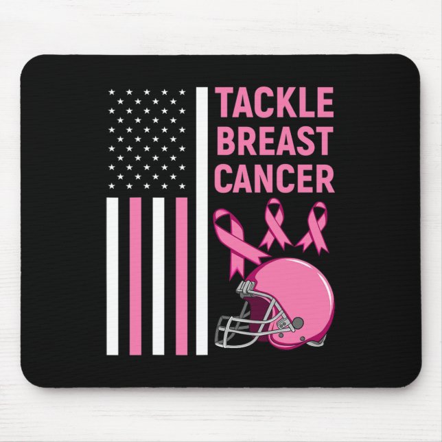 Mousepad Bandeira Americana de Futebol do Cancer da Mama (Frente)