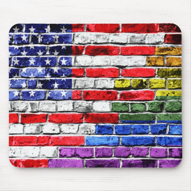 Mousepad Bandeira americana do arco-íris (Frente)