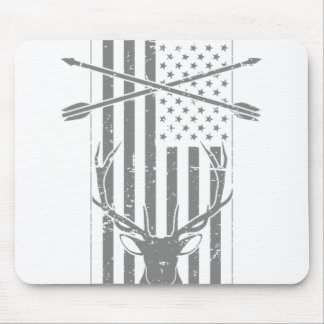 Mousepad Bandeira americana do caçador - caça dos cervos