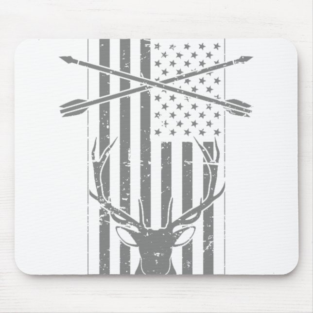 Mousepad Bandeira americana do caçador - caça dos cervos (Frente)