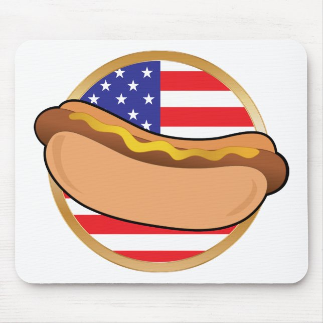 Mousepad Bandeira americana do cachorro quente (Frente)