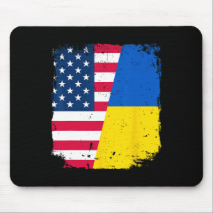 Mousepad Bandeira Americana dos EUA Ucrânia Amizade País Vi
