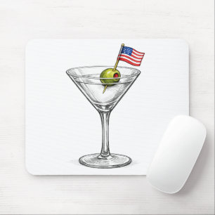 Mousepad Bandeira Americana em um Martini