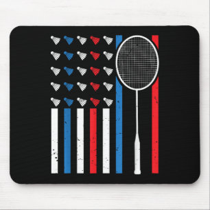 Mousepad Bandeira Americana Engraçada Com Shuttles Badminto