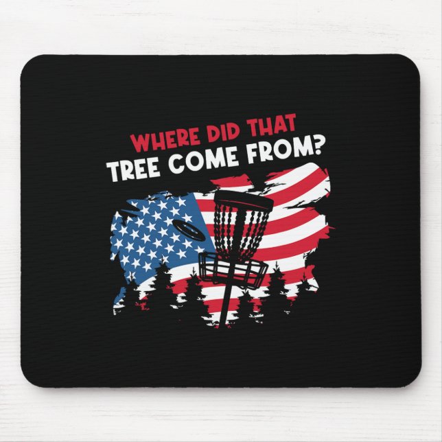 Mousepad Bandeira Americana Engraçada de Disco Golfe  (Frente)