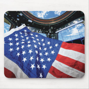 Mousepad Bandeira Americana Estação Espacial Órbita da Terr