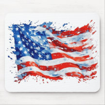 Bandeira Americana EUA Aquarela 4 de Julho