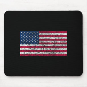 Mousepad Bandeira Americana EUA Preta Masculina Feminina Di