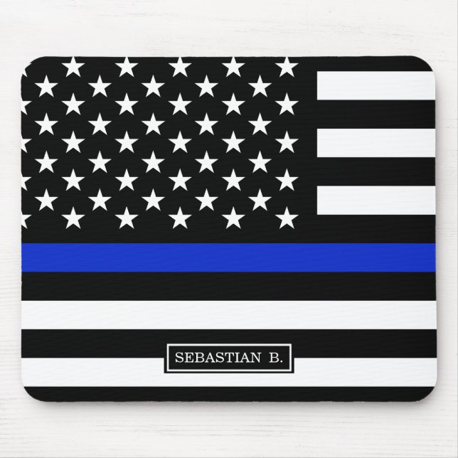 Mousepad Bandeira americana fina de Blue Line (Frente)