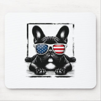 Mousepad Bandeira Americana Funny French Buldog 4 De Julho